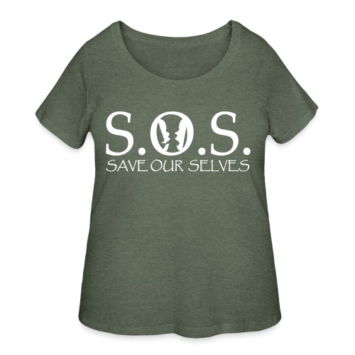 SOS WHITE4 - Women's Curvy T-Shirt