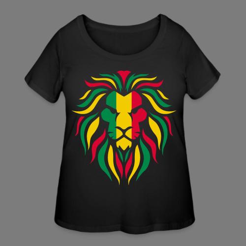 Reggae Lion & Cannabis Freedom Design - Women's Curvy T-Shirt
