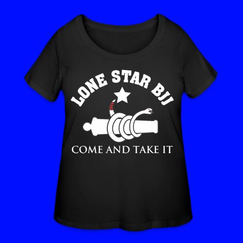 Lone Star BJJ - Come and Take It - White and Red - Women's Curvy T-Shirt