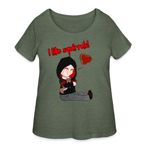I like Squirrels (With Text) - Women's Curvy T-Shirt
