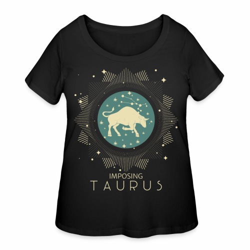 Zodiac Taurus Constellation Bull Star Sign May - Women's Curvy T-Shirt