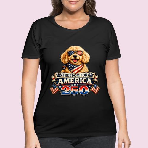 Freedom For America 250 Patriotic Goldendoodle - Women's Curvy T-Shirt