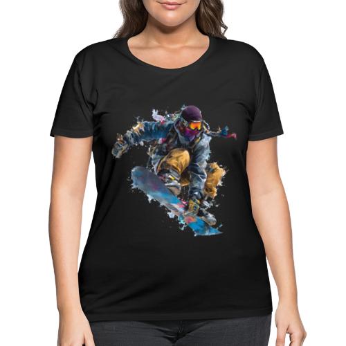 Snowboarding: Splash of Speed - Women's Curvy T-Shirt