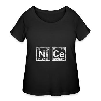 Chemistry - Women's Curvy T-Shirt - black - Front - Giselle (180cm)