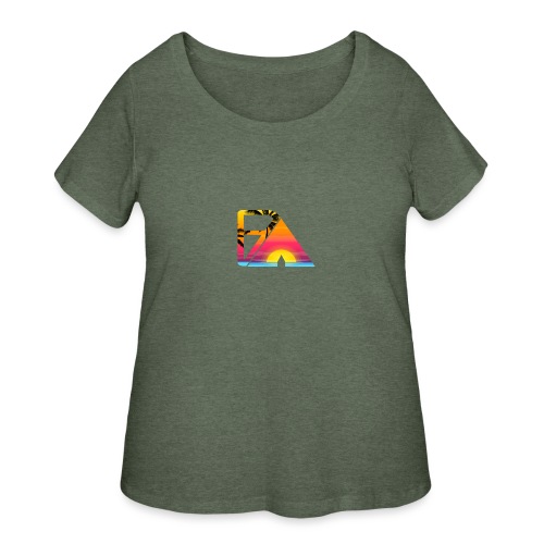 Beach theme - Women's Curvy T-Shirt