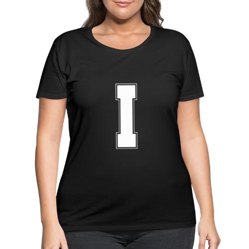 White Letter I – Varsity Alphabet Monogram - Women's Curvy T-Shirt