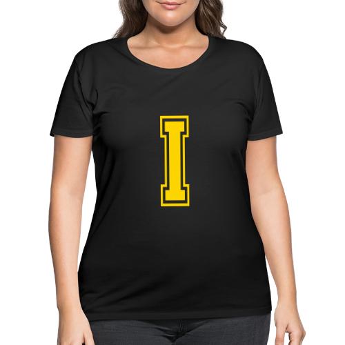 Letter I – Capital Athletic Alphabet Monogram - Women's Curvy T-Shirt