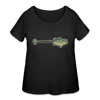 Bass Guitar - Bass Guitar Guitar Player Guitarist - Women's Curvy T-Shirt - black - Front - Giselle (180cm)
