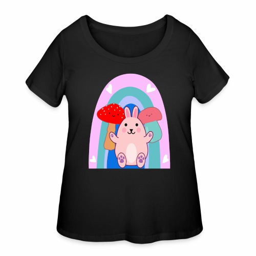 Easter Bunny Rabbit Mushroom Kawaii Anime LGBTQ - Women's Curvy T-Shirt
