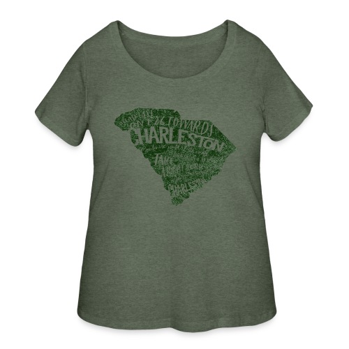 CharlestonDirections Green - Women's Curvy T-Shirt