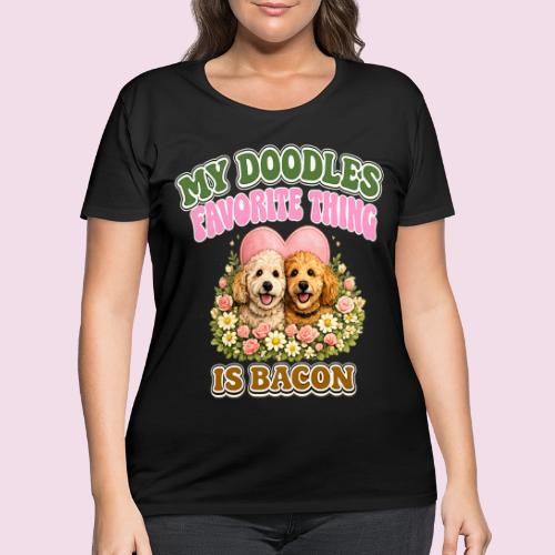 My Doodles Favorite Thing Is Bacon - Women's Curvy T-Shirt