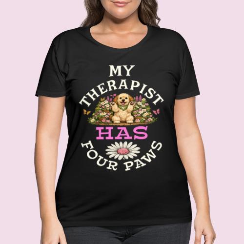 My Therapist Has Four Paws - Women's Curvy T-Shirt