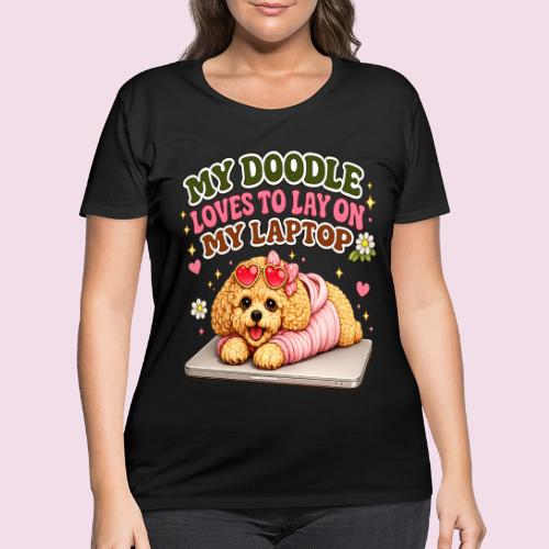 My Laptop Belongs to My Doodle - Women's Curvy T-Shirt
