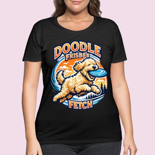 Doodle Frisbee Fetch | Goldendoodle Dog Lover - Women's Curvy T-Shirt