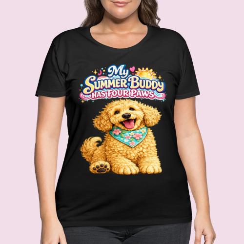 My Summer Buddy Has Four Paws - Women's Curvy T-Shirt