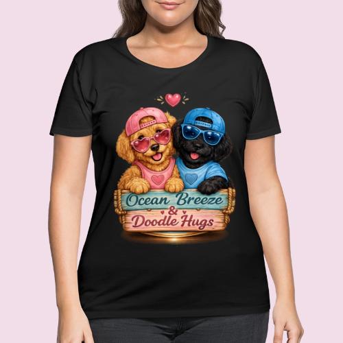 Ocean Breeze & Doodle Hugs - Women's Curvy T-Shirt