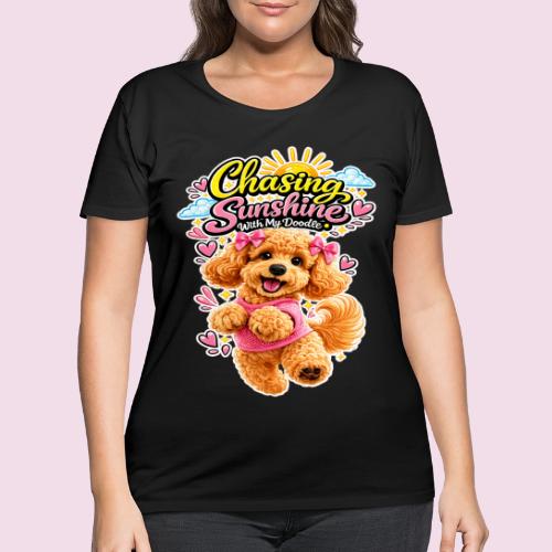 Chasing Sunshine With My Doodle - Women's Curvy T-Shirt
