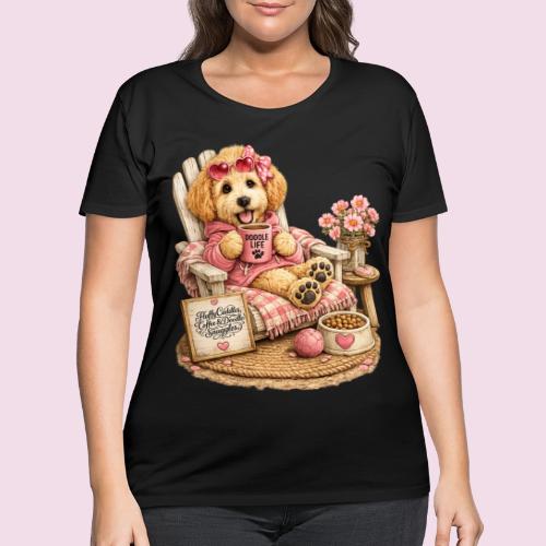 Just Enjoying Life Doodle Dog - Women's Curvy T-Shirt
