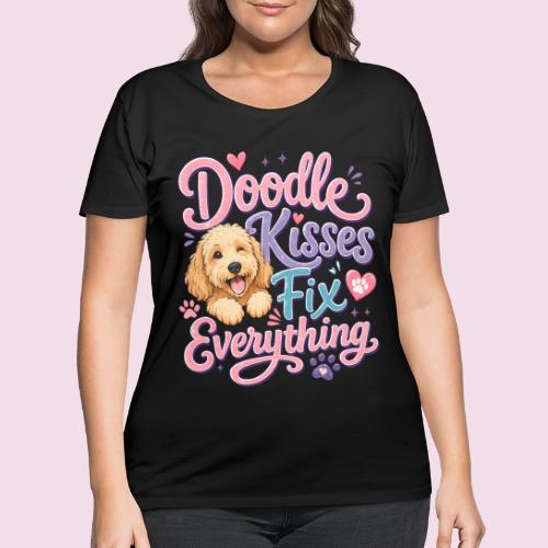 Doodle Kisses Fix Everything Dog Lover Gift - Women's Curvy T-Shirt