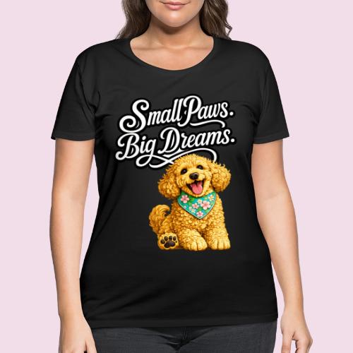 Small Paws Big Dreams Goldendoodle Puppy - Women's Curvy T-Shirt