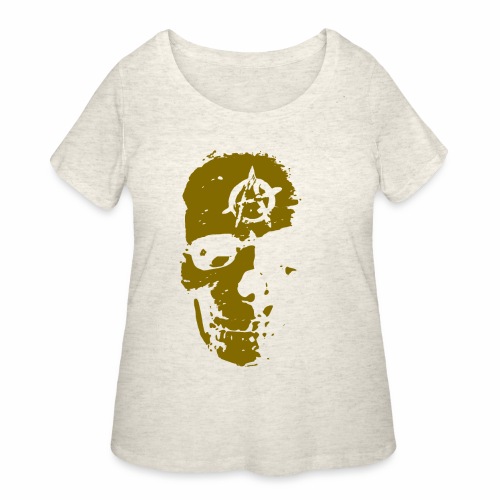 Anarchy Skull Gold Grunge Splatter Dots Gift Ideas - Women's Curvy T-Shirt