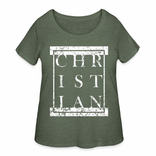 CHRISTIAN Religion - Grunge Block Box Gift Ideas - Women's Curvy T-Shirt
