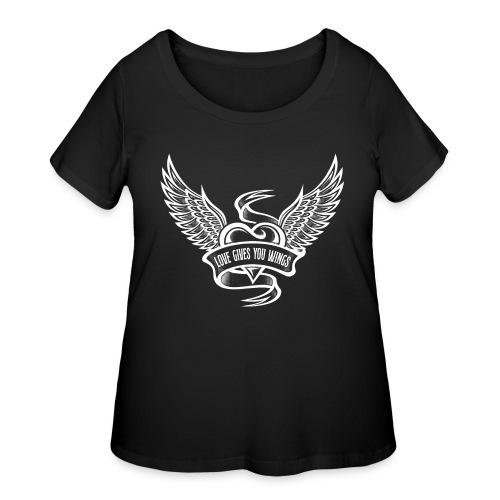 Love Gives You Wings, Heart With Wings - Women's Curvy T-Shirt