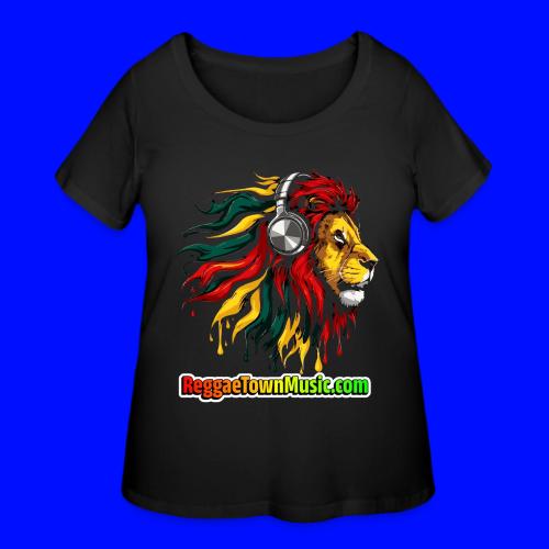Reggae Music Radio Lion Head Soundwaves design - T-shirt grande taille pour femmes