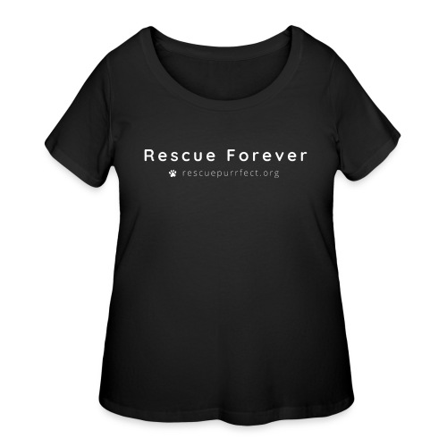 Rescue Purrfect Basic Logo White - Women's Curvy T-Shirt