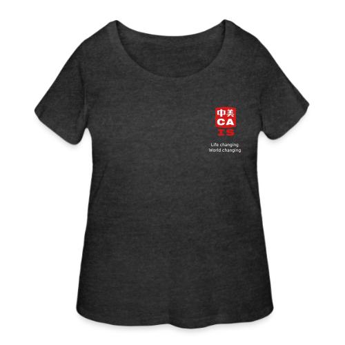 CAIS Logo (Life Changing World Changing) on Black - Women's Curvy T-Shirt