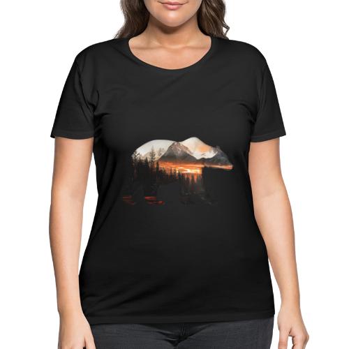 Canada Bear: fiery tones - Women's Curvy T-Shirt