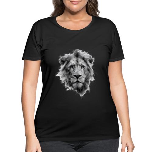 Lion: Monochrome King - Women's Curvy T-Shirt