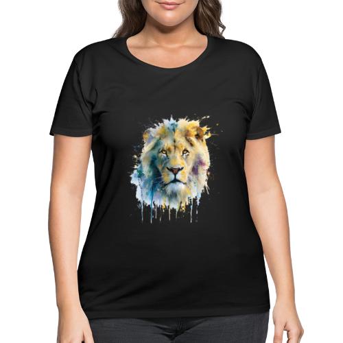 Splash-Art Lion Face - Women's Curvy T-Shirt