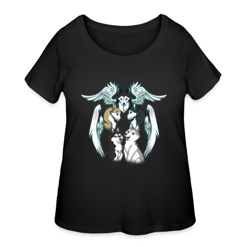 Siberian Husky Angels - Women's Curvy T-Shirt