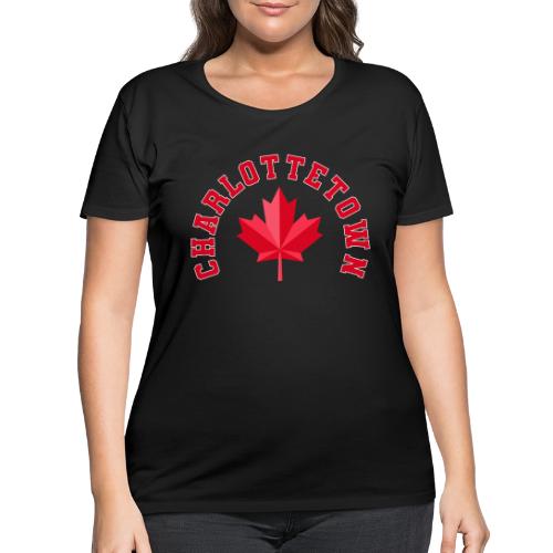 Charlottetown with maple leaf - Women's Curvy T-Shirt