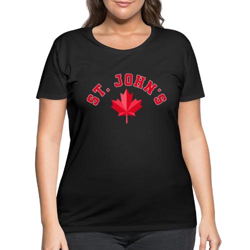 St. John's with maple leaf - Women's Curvy T-Shirt