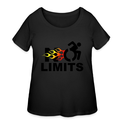 No limits for me with my wheelchair - Women's Curvy T-Shirt