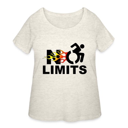No limits for me with my wheelchair - Women's Curvy T-Shirt