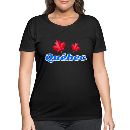 Québec with two red maple leaves - Women's Curvy T-Shirt