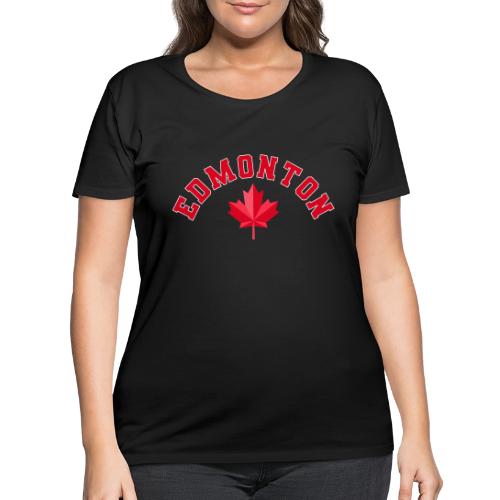 Edmonton with maple leaf - Women's Curvy T-Shirt