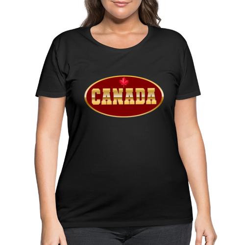 Canada in golden letters - Women's Curvy T-Shirt