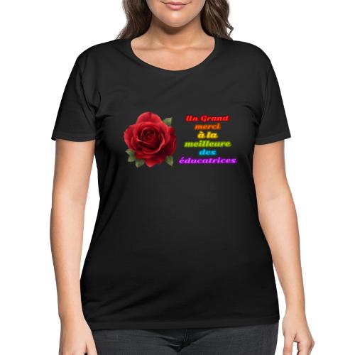 Thank You Educator: Pink and Rainbow Message - Women's Curvy T-Shirt