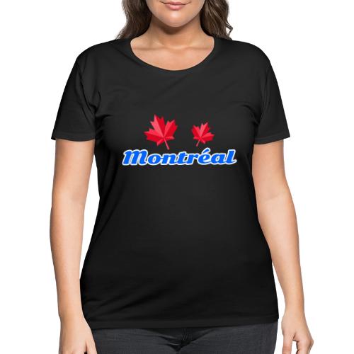 Montréal with two red maple leaves - Women's Curvy T-Shirt