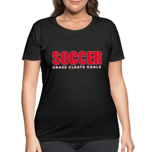 Soccer Grass Cleats Goals Typography Design - Women's Curvy T-Shirt