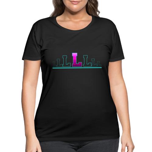 Letter L – Capital Varsity Alphabet Monogram - Women's Curvy T-Shirt