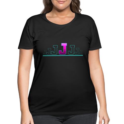 Letter J – Capital Varsity Alphabet Monogram - Women's Curvy T-Shirt