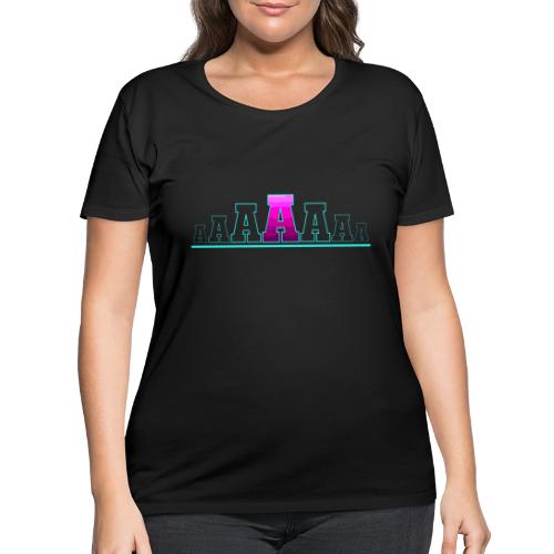 Letter A – Capital Varsity Alphabet Monogram - Women's Curvy T-Shirt