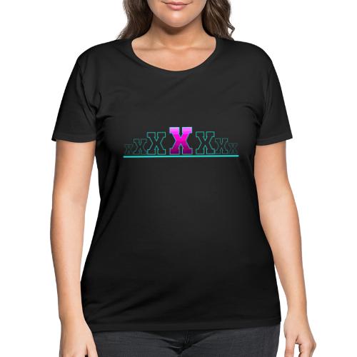 Letter X – Capital Varsity Alphabet Monogram - Women's Curvy T-Shirt