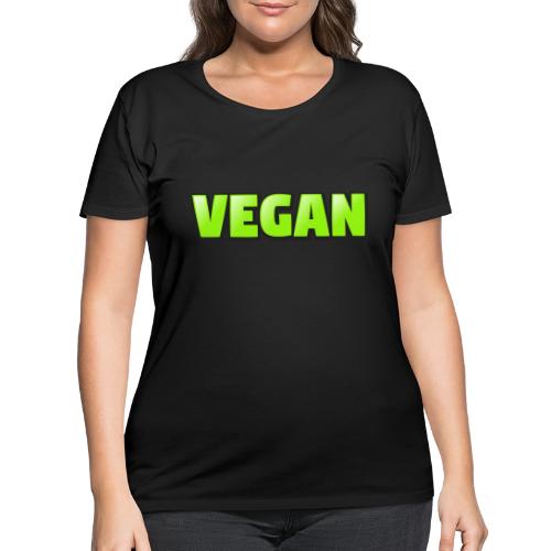 Vegan Bold Green Typography Design - Women's Curvy T-Shirt