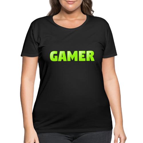 Gamer Neon Green Gaming Logo Design - Women's Curvy T-Shirt